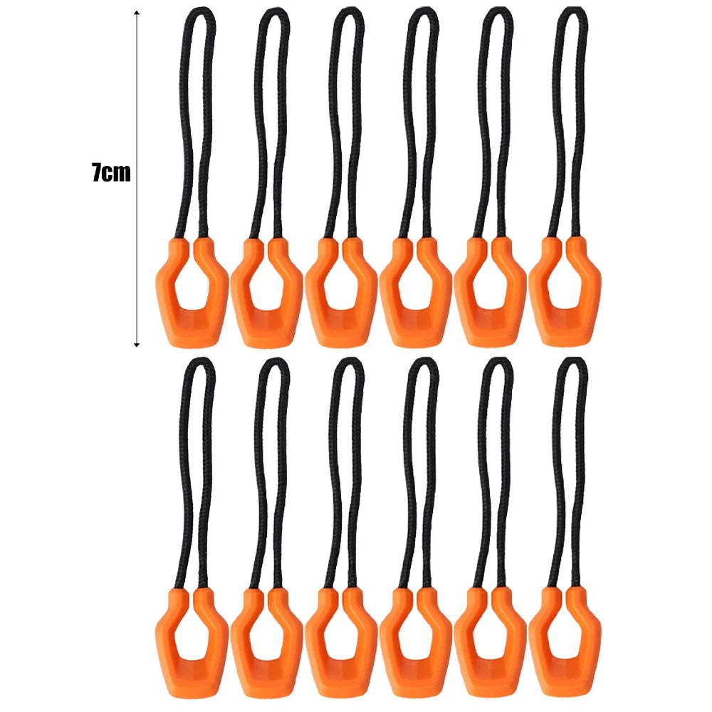 6/12PCS Zipper Pullers — Convenient Zipper Extensions for Jackets, Backpacks, Tents & Knapsack Accessories