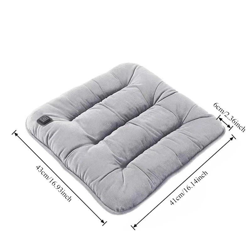 Plush Heated Seat Cushion - Quick-Heating 12V Electric Seat Pad for Cars & Home Use