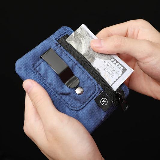 Men's Mini Credit Card Wallet & ID Holder - Slim Zipper Wallet with Coin Pocket