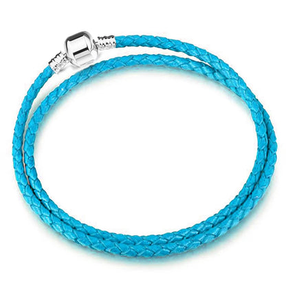 BAOPON 9-Color Leather Charm Bracelet - DIY Chain Jewelry Gift for Women & Girls
