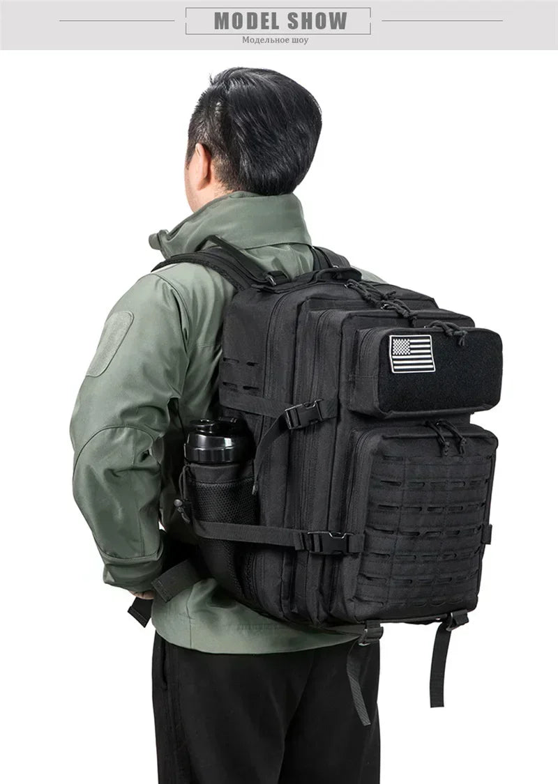 25L/45L Tactical Backpack for Men & Women – Outdoor Hiking Molle Daypack, School & Gym Rucksack with Dual Cup Holders
