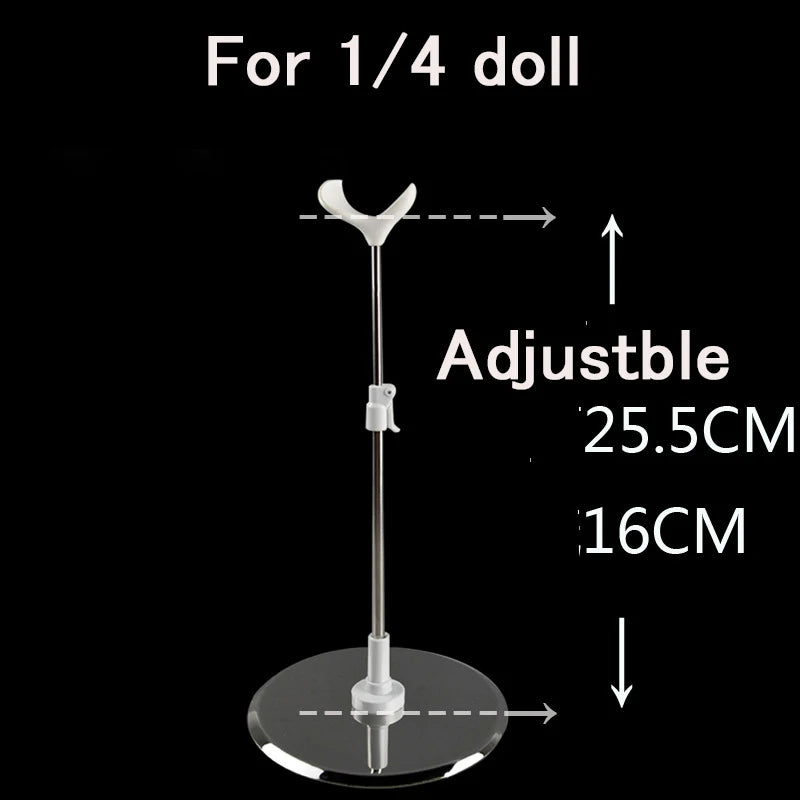 Adjustable Stainless Steel Doll Stand — 1/3, 1/4, 1/6 Universal Display Holder for BJD Dolls
