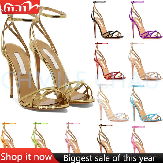 Women’s Stiletto High Heel Ankle Strap Sandals – Sexy Evening Dress Shoes 1-CHC-27