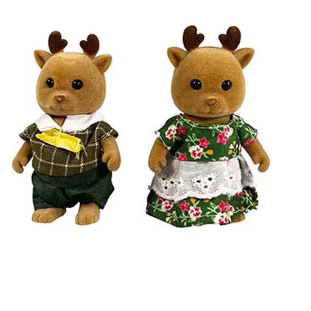 Simulation Forest Rabbit Family Playset – Mini DIY Rabbit & Bear Figure Toys for Kids Gifts