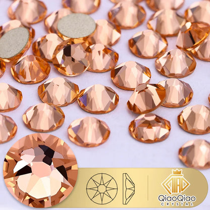 QIAO 2088 Crystal Nail Art Rhinestones — Flat Back Non-Hotfix Strass for DIY Nail Decorations (8 Big + 8 Small)