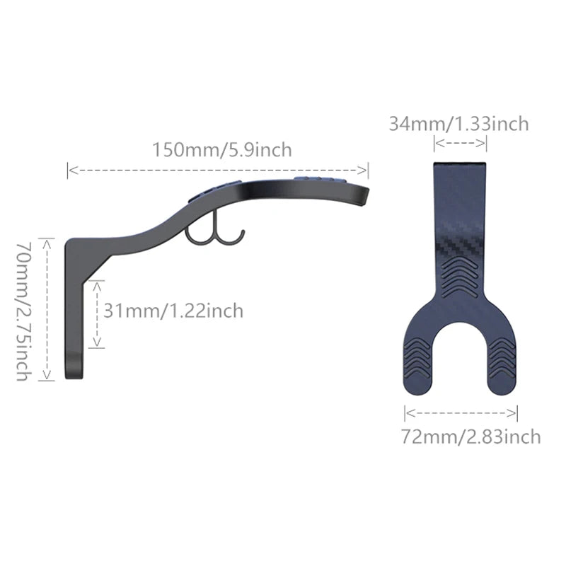Motorcycle Helmet Hook Rack - Multipurpose Wall Mount Hanger for Luggage, Jackets, Kitchen Cabinets and Shelves