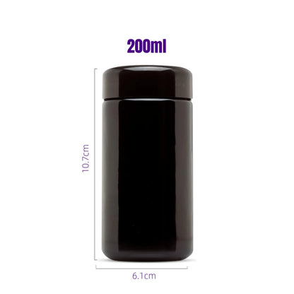 Airtight UV Glass Jar — Smell-Proof 1/2oz-1L Container with 2-Way 62% Humidity Pack to Keep Goods Fresh