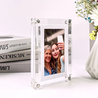 Acrylic Digital Photo Frame - 5/7 Inch, Vertical IPS Screen, 2G Memory, 1000mAh Battery