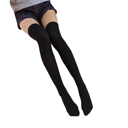 Sexy Striped Thigh High Socks for Women – Long Nylon Over Knee Stockings & Leg Warmers
