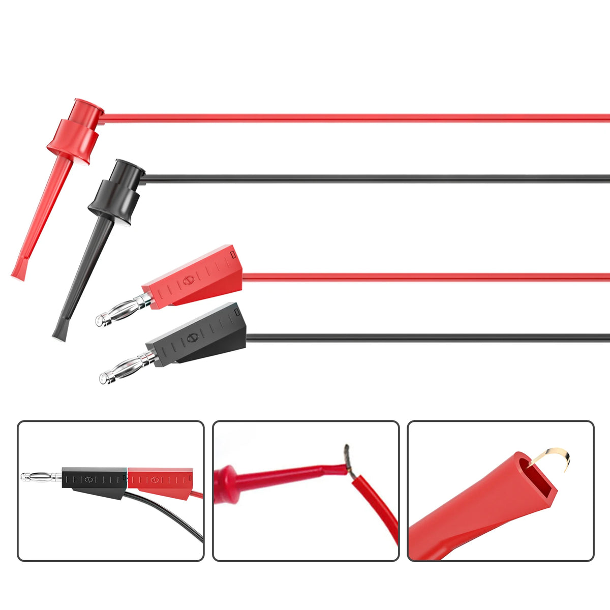 Cleqee P1308B 18-Piece Multimeter Test Lead Kit - Replaceable Probes, Alligator Clips, Hook Clips & 4mm Banana Plugs