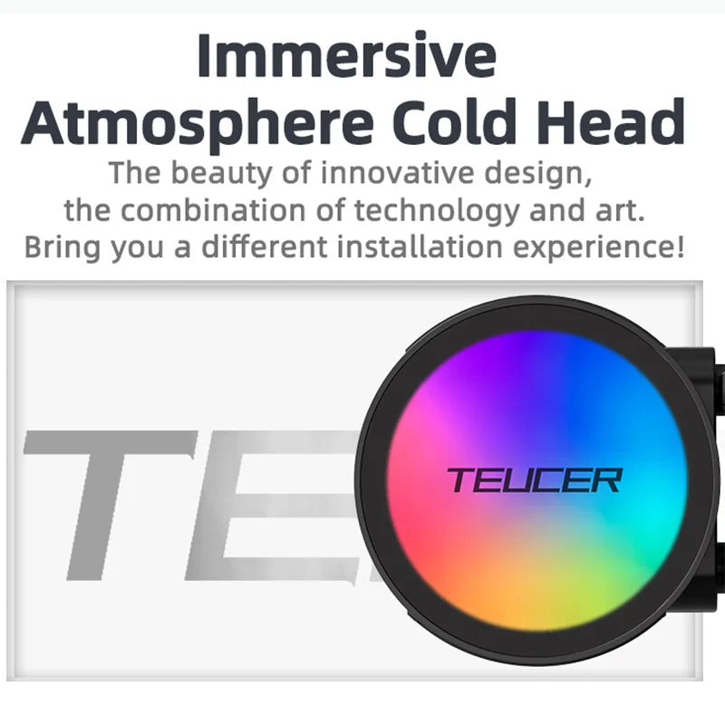 TEUCER AF-120 RGB Water Cooler — 120mm CPU Radiator with Fan for Intel 2011/1700/155X & AMD AM4/AM5