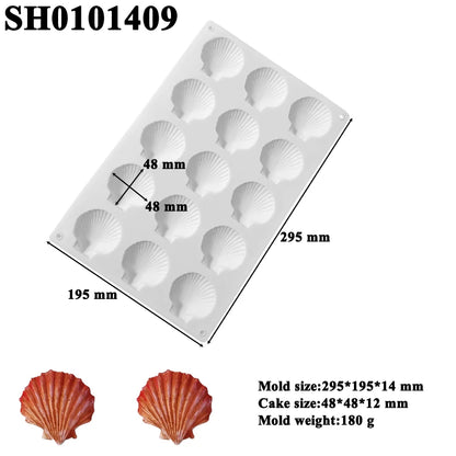 Meibum Marine Theme Silicone Cake Molds – Shell & Pearl Design, Food-Grade Baking & Cake Decorating Tools
