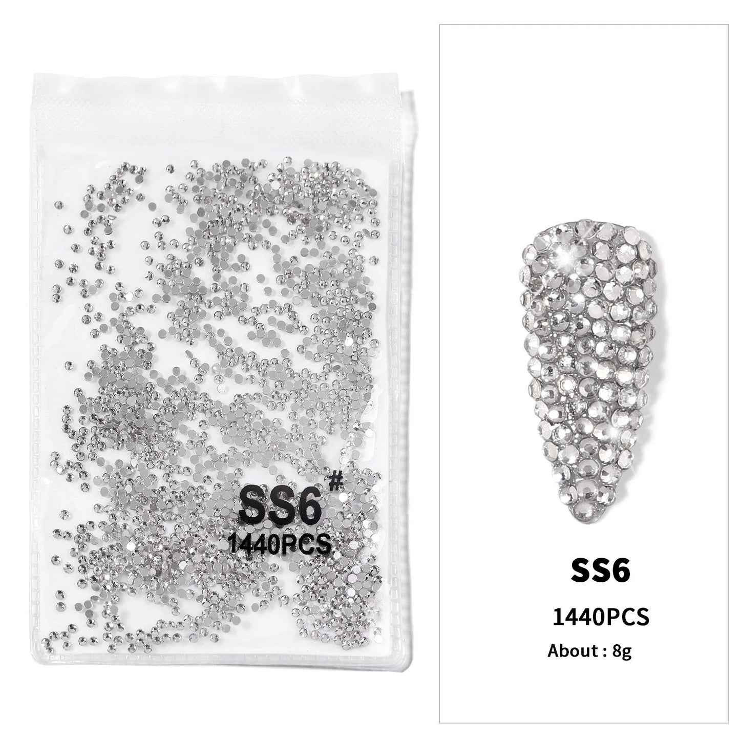 12-Grid 3D Glass AB Crystal Nail Art Rhinestones Kit – Flatback Round Beads with Tools for Nail Jewelry & Diamond Decoration