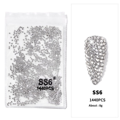12-Grid 3D Glass AB Crystal Nail Art Rhinestones Kit – Flatback Round Beads with Tools for Nail Jewelry & Diamond Decoration