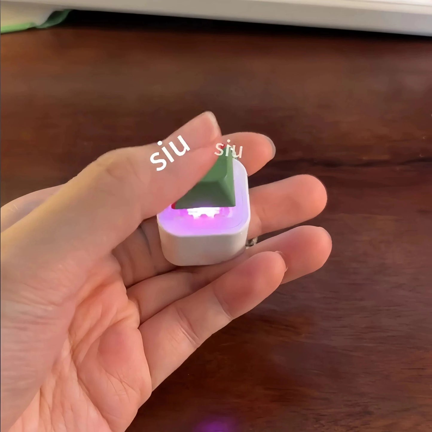 C Siu Croaking Keychain - Rechargeable Sound Button with Colorful Lights Sensory Anxiety Relief Toy