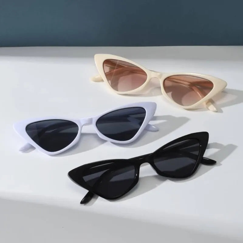 3 Pairs/Set Small Cat Eye Sunglasses: Women's Cute Skinny Retro Vintage Narrow Cateye Eyewear