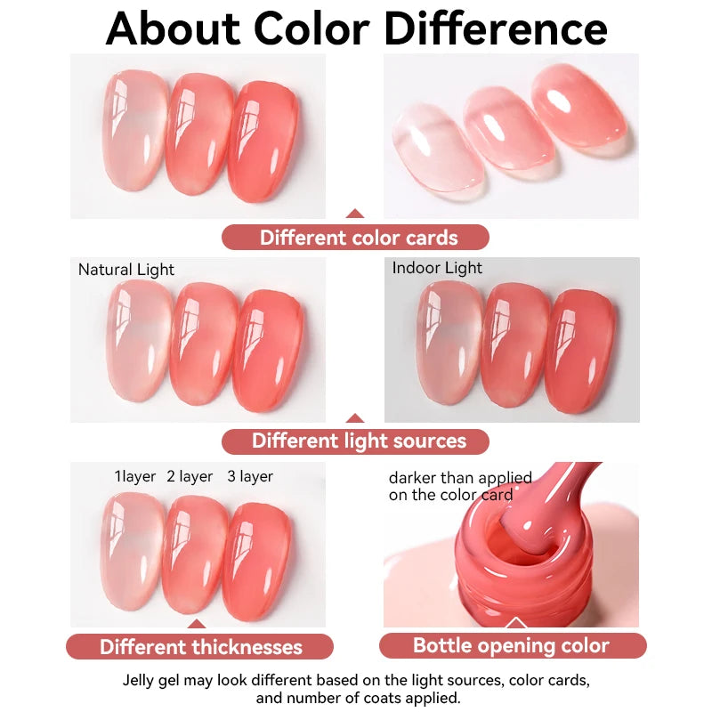 UR SUGAR 15ml Jelly Milky White Gel Polish – Translucent UV Soak Off Nail Art Varnish Semi-Permanent Fashion Nail Color
