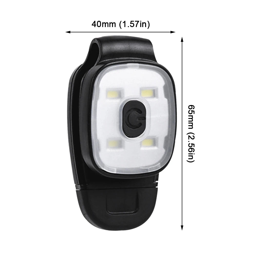 USB Rechargeable LED Clip Flashlight - 3 Mode Safety Running Light for Walking, Fishing & Outdoor Use