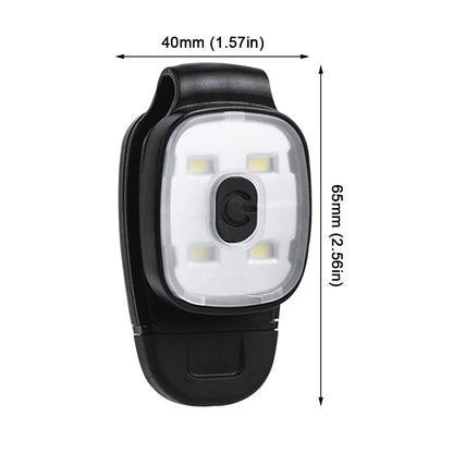 USB Rechargeable LED Clip Flashlight - 3 Mode Safety Running Light for Walking, Fishing & Outdoor Use