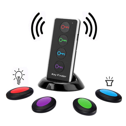 5-Piece Wireless Key & Wallet Finder Set - Remote Control Locator with 1 Transmitter and 4 Receivers for TV, Keys, and More
