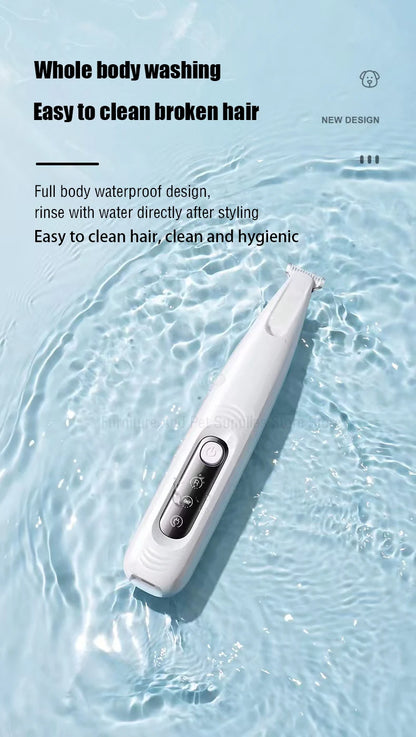 New Waterproof LED Dog Paw Trimmer – Pet Hair Clippers with LED Display & 18mm Wide Blade