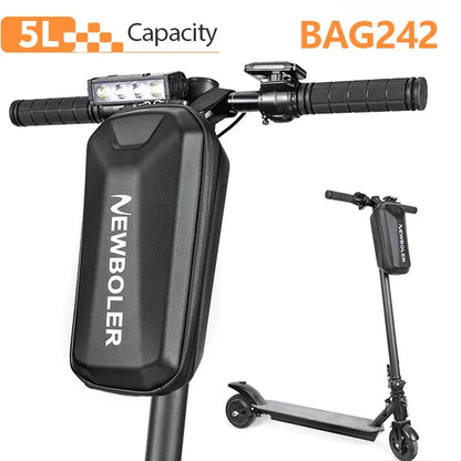 NEWBOLER Electric Scooter Storage Bag - 3L/5L EVA Hard Shell Hanging Bag with Quick Release for Folding Bikes & Scooters
