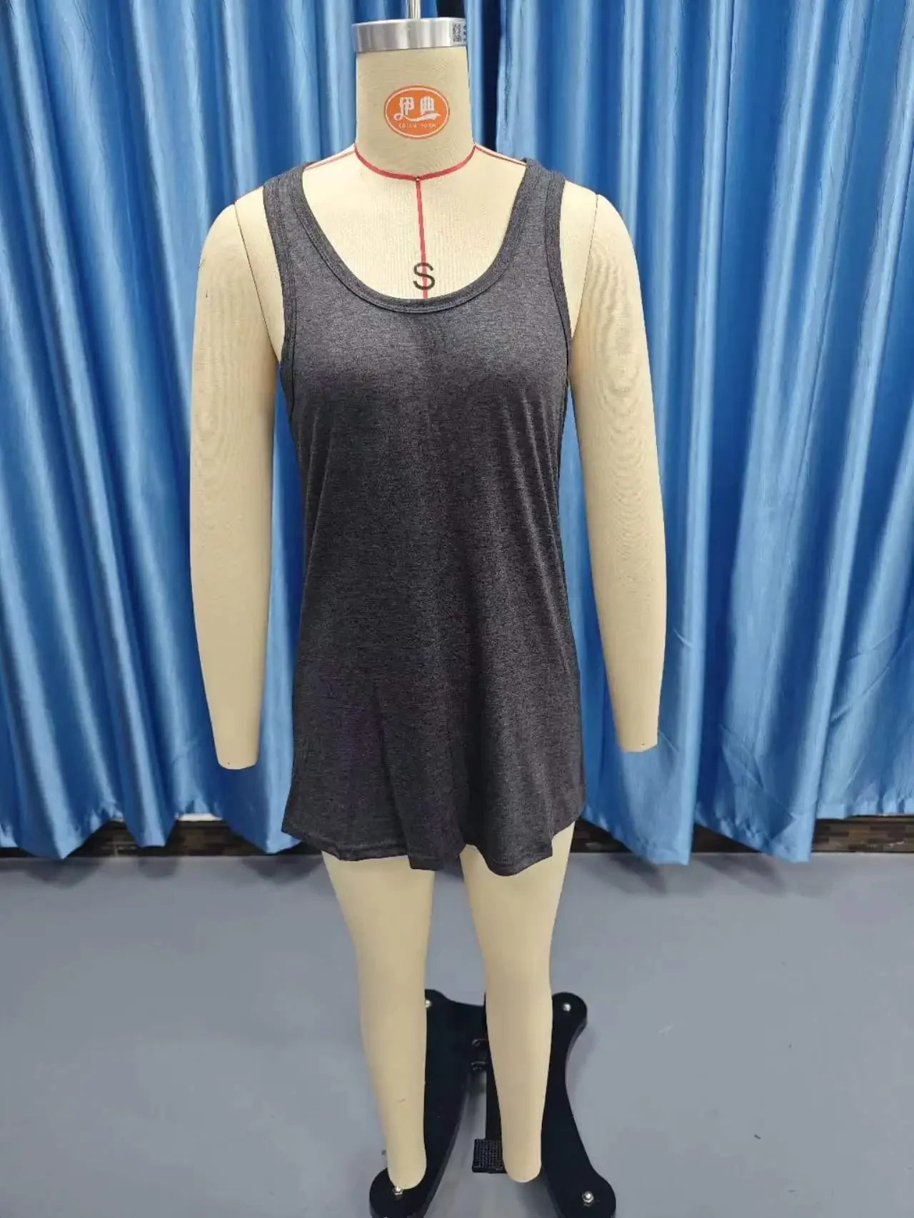 Women’s Summer U-Neck Sleeveless Dress - Solid Color Herringbone Strap Mini Skirt Casual Outfit