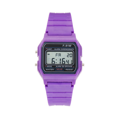 Multifunctional Digital Sports Watch for Kids and Women - F-91W Style LED Backlight Alarm Watch with Rubber Strap, Student Gift