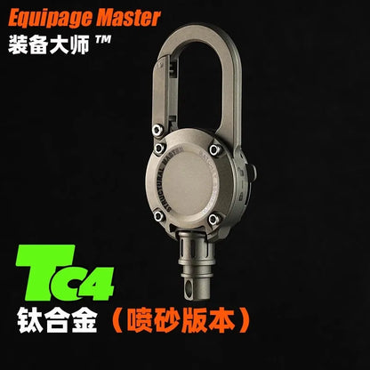 Titanium Alloy & Aluminum Carabiner Keychain — Retractable Anti-Lost Mountaineering Buckle for Men, Car Key Gift