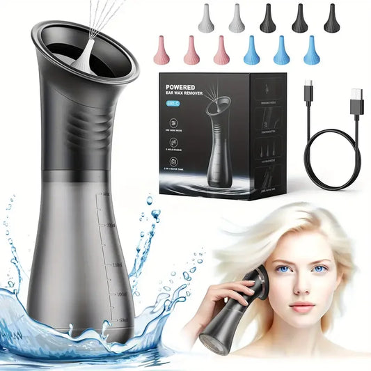 Upgraded Ear Wax Removal Kit – Intelligent Ear Cleaner with Waste Water Tank & Temperature Sensor, Safe Low-Pressure Ear Irrigation System for Effective Wax Cleaning