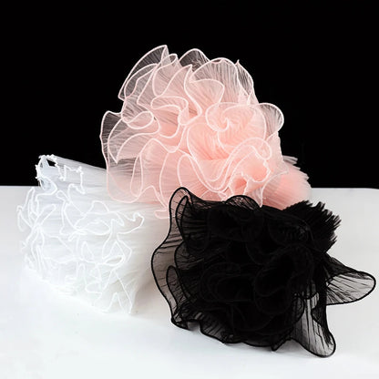 Tulip & Rose Pearl Mesh Tulle Roll — Flower Bouquet, Bobo Balloon, Birthday, Wedding & Anniversary Gift Wrapping