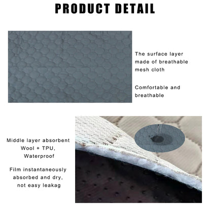 Washable Reusable Dog Training Pad - Absorbent Waterproof Diaper Mat for Pet Training and Car Seat Cover - Essential Pet Accessories