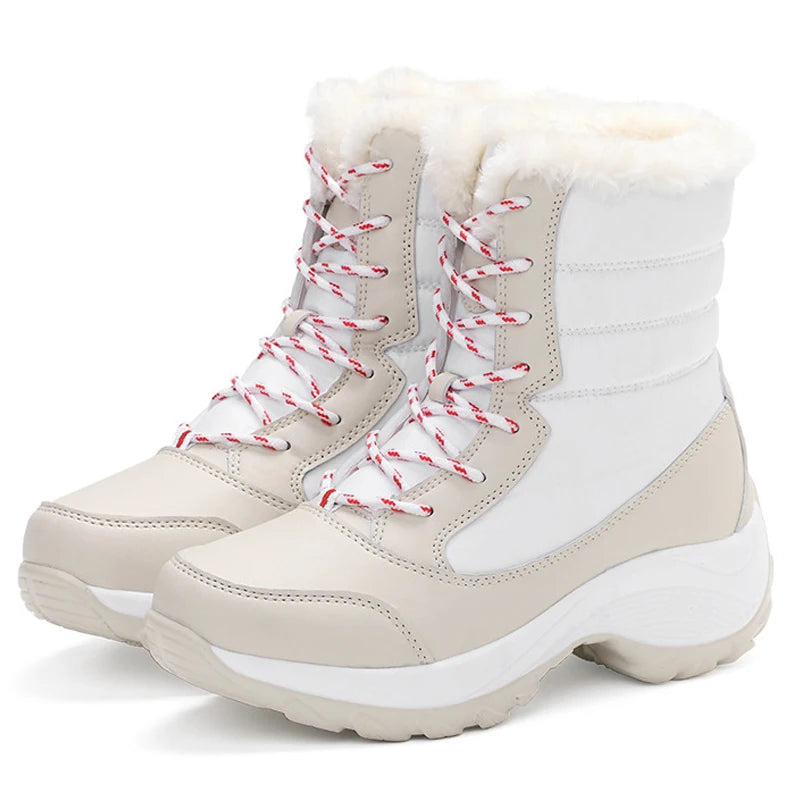 Women’s Snow Boots — Non-Slip Waterproof Fur-Lined Platform Ankle & Thigh-High Winter Boots with Wedges