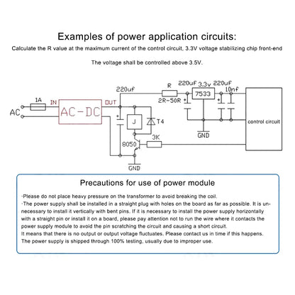 AC-DC 5V Power Supply Module - 220V AC to 5V DC Buck Converter 5W/10W Step Down Transformer