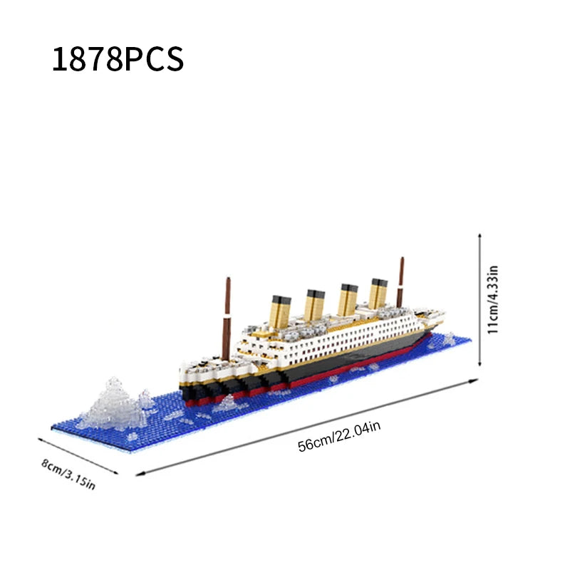 Titanic Building Block Model - Giant Cruise Ship Assembly Puzzle Toy for Kids & Collectors