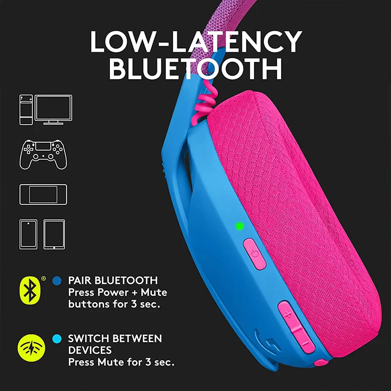 Logitech G435 LIGHTSPEED Bluetooth Wireless Gaming Headset – Over-Ear Surround Sound Headphones for PC, Laptop, Games & Music