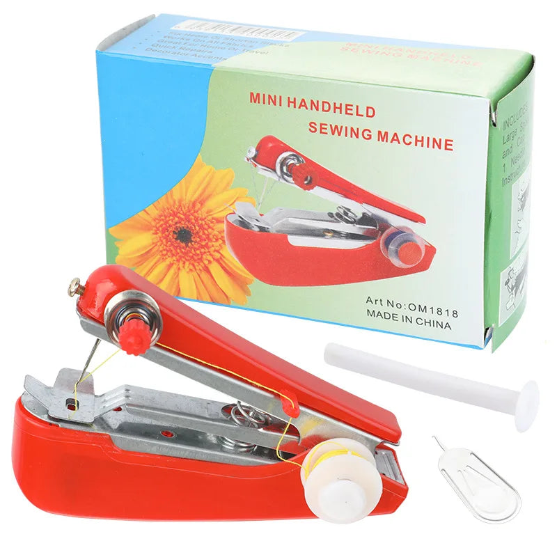 Portable Mini Handheld Sewing Machine - Compact Manual Pocket Sewing Tool for Home, Travel & Outdoor Use