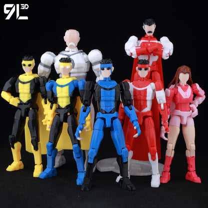 9L3D Lucky 13 Invincible Boy Eve Action Figure — 3D Printed Anime Model, Multi-Jointed Poseable Collectible Toy Gift for Fans