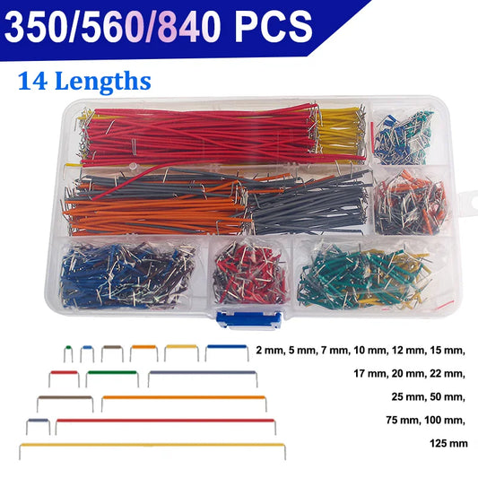 840/560/350PCS Breadboard Jumper Wire Kit – Assorted 14 Lengths for DIY Electronics & Circuit Prototyping