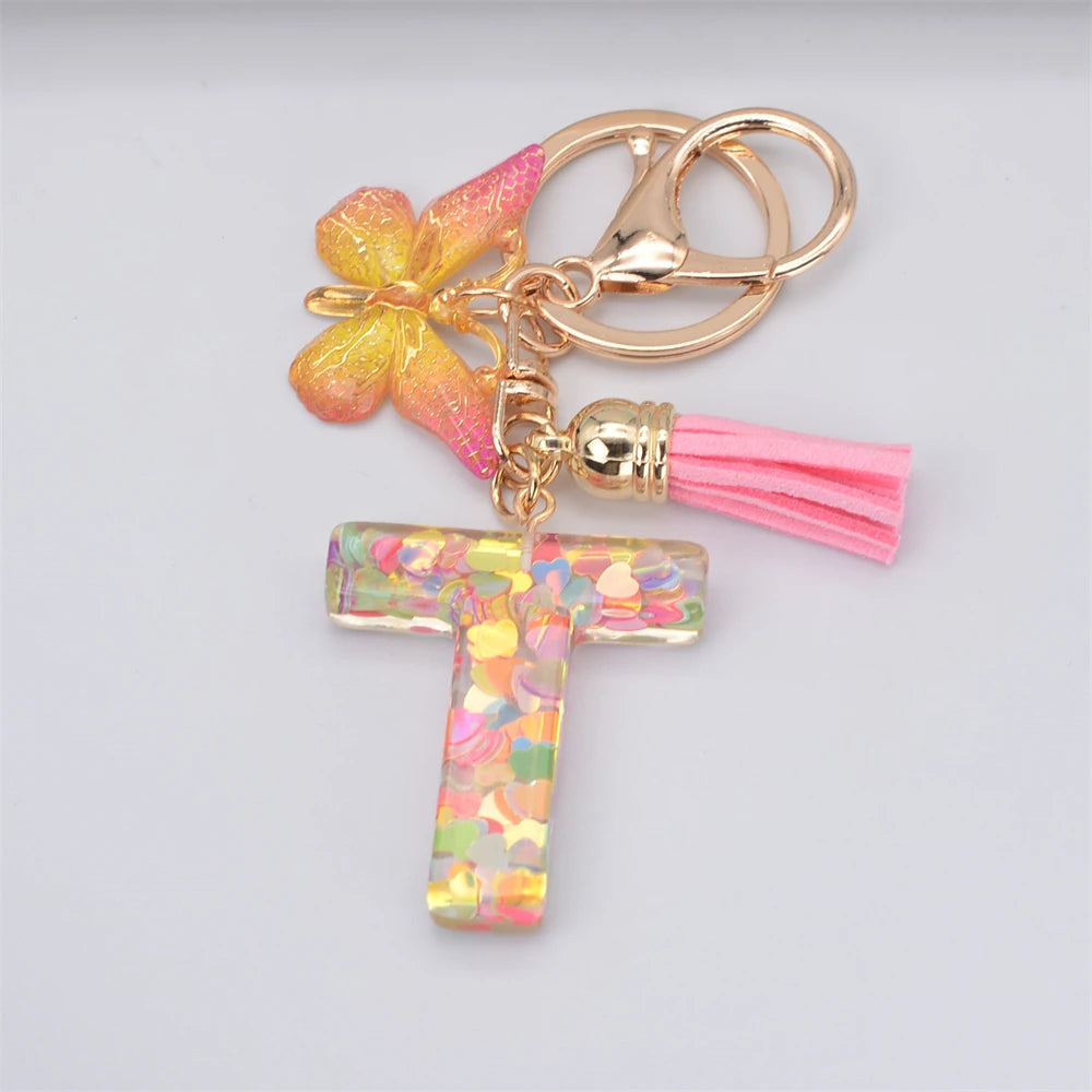 A-Z Letter Metal Keychain - Personalized Initial Car Key Ring & Name Gift