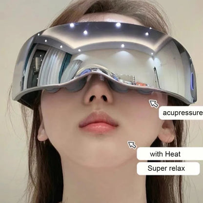 New Eye Massage Device with Heating & Vibration – Acupressure Massager with 12 Heads for Super Relaxation