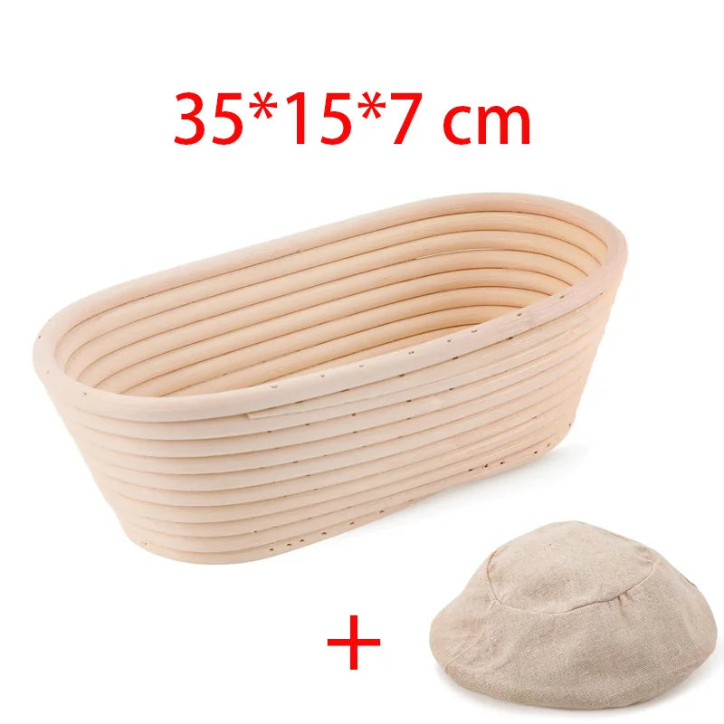 Handmade Natural Rattan Bread Proofing Basket — Wicker Dough Fermentation Banneton for Sourdough Baking