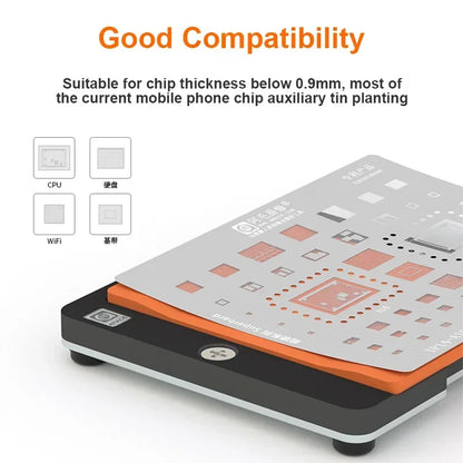 AMAOE PD-C Universal Planting Tin Pad Set – High-Temperature Resistant Insulation Silicone Mat for Mobile Phone Repair