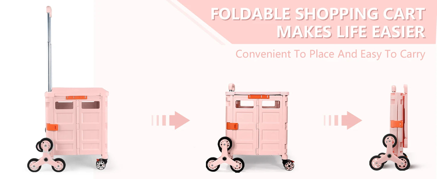 SELORSS Large Capacity Foldable Utility Cart — Portable Outdoor Shopping & Vegetable Basket Cart for Camping & Storage