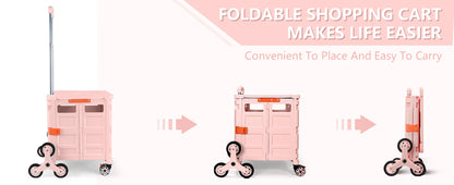 SELORSS Large Capacity Foldable Utility Cart — Portable Outdoor Shopping & Vegetable Basket Cart for Camping & Storage