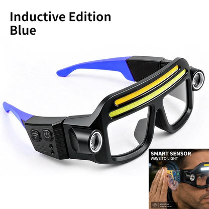 Rechargeable COB LED Glasses Headlight - USB-C Waterproof Adjustable Work Light for Car Repair