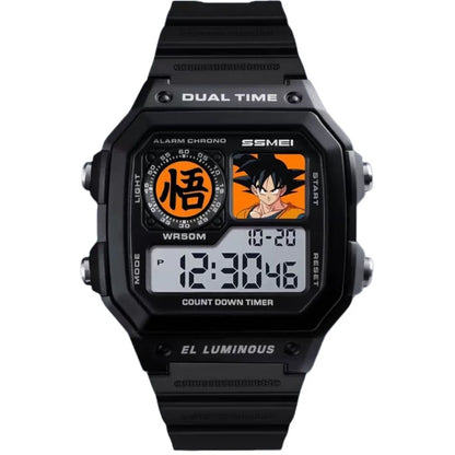Dragon Ball Goku Digital Sports Watch – Multifunction Waterproof Anime Wristwatch for Men