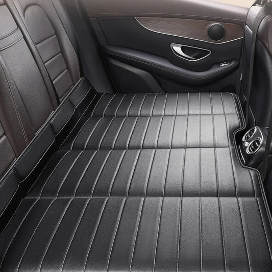 Foldable Car Travel Bed for Rear Seat – Wear-Resistant PU Sleeping Pad Mattress for SUV & Sedan Trips