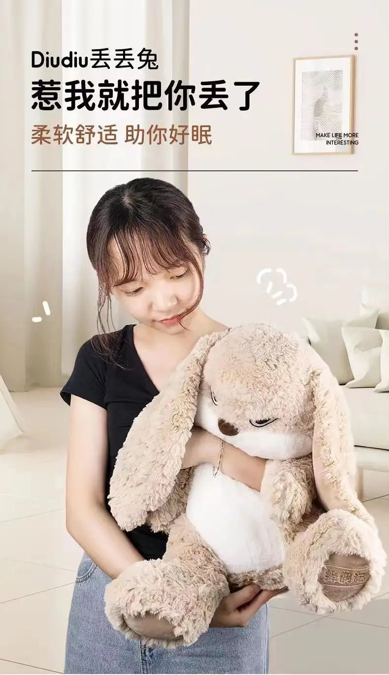 Large Angry Rabbit Plush Toy – Cute Kawaii Stuffed Animal Doll, Soft Plush for Room Decor & Birthday Gifts