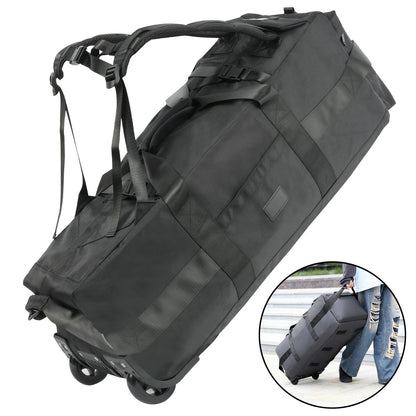 80L Rolling Duffle Bag with Wheels – 31" Heavy-Duty Foldable Travel Duffel, Water-Resistant Luggage with Shoulder Strap